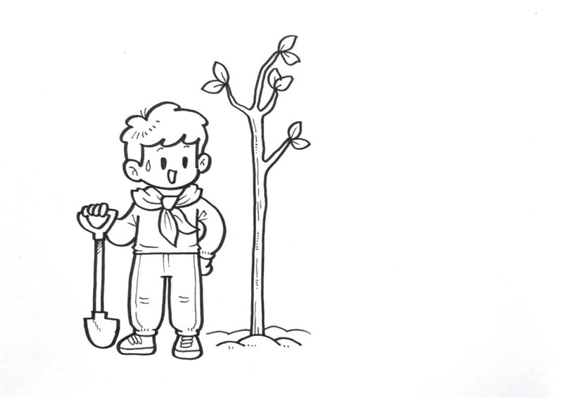 植树节儿童简笔画怎么画简单又漂亮