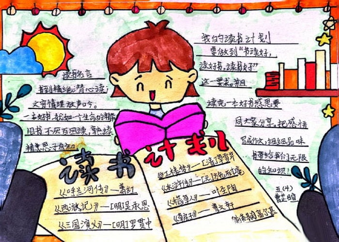 我的读书计划手抄报图片