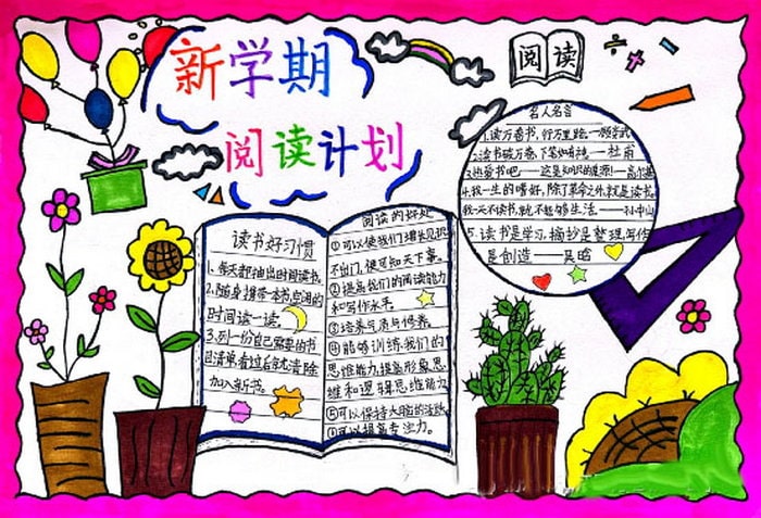 我的读书计划手抄报图片