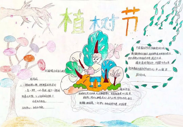 植树节手抄报简单漂亮字又少