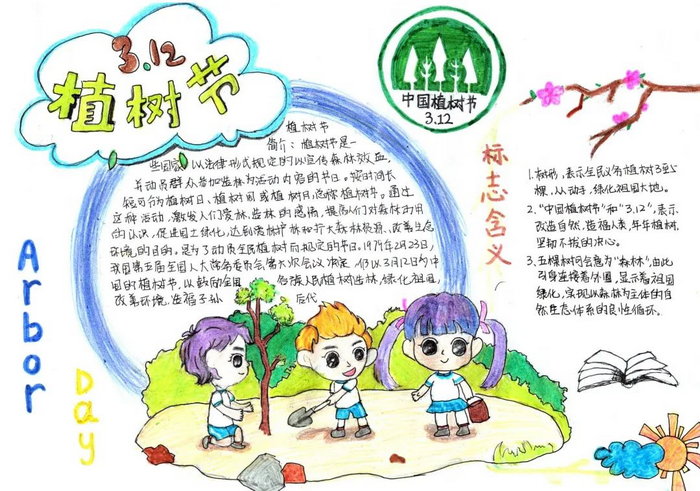 植树节手抄报简单漂亮字又少