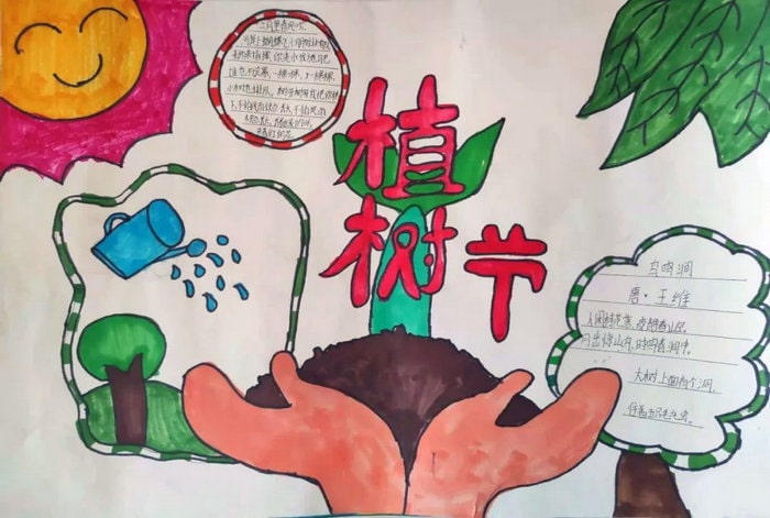 植树节手抄报简单漂亮字又少