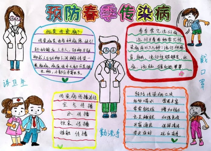 预防春季传染病手抄报图片简单及内容