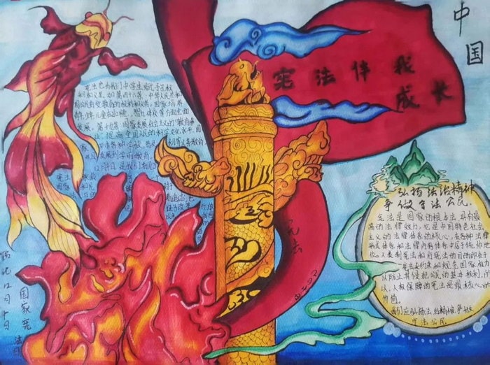宪法伴我成长手抄报一等奖图片