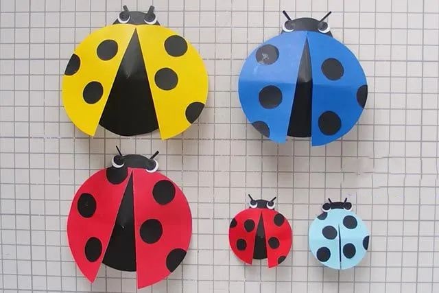 幼儿园春天主题墙面装饰：七星瓢虫剪贴画(步骤图解)