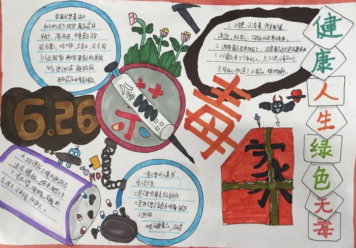 禁毒教育手抄报图片及内容简单又漂亮