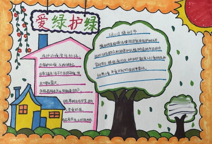 爱绿护绿从我做起手抄报图片