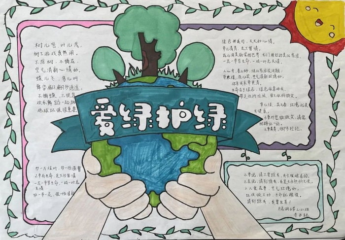 爱绿护绿从我做起手抄报图片