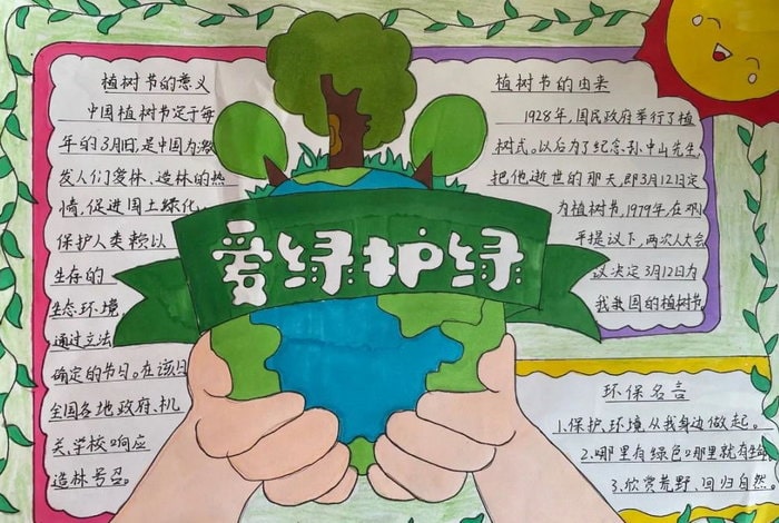 爱绿护绿从我做起手抄报图片
