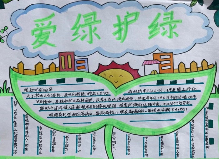 爱绿护绿从我做起手抄报图片