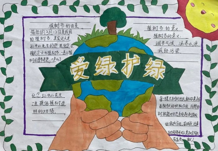 爱绿护绿从我做起手抄报图片