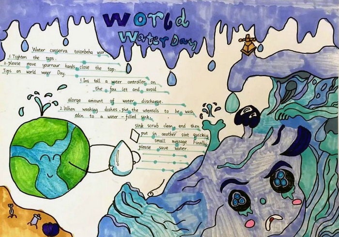 世界水日英语手抄报图片