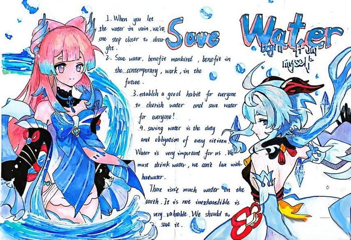 世界水日英语手抄报图片