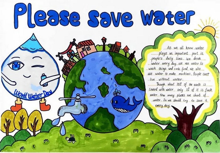 世界水日英语手抄报图片