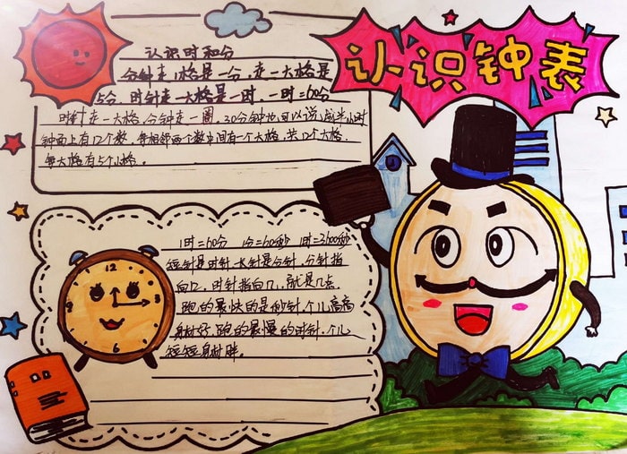 二年级数学认识时间手抄报