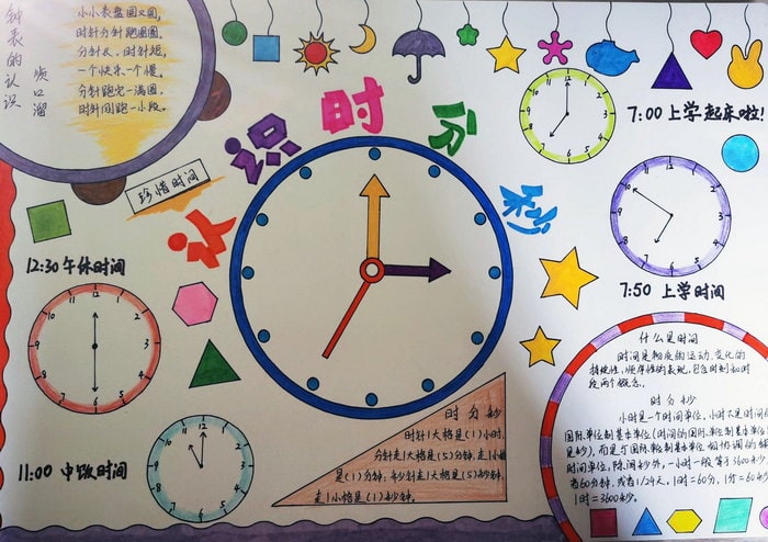 二年级数学认识时间手抄报