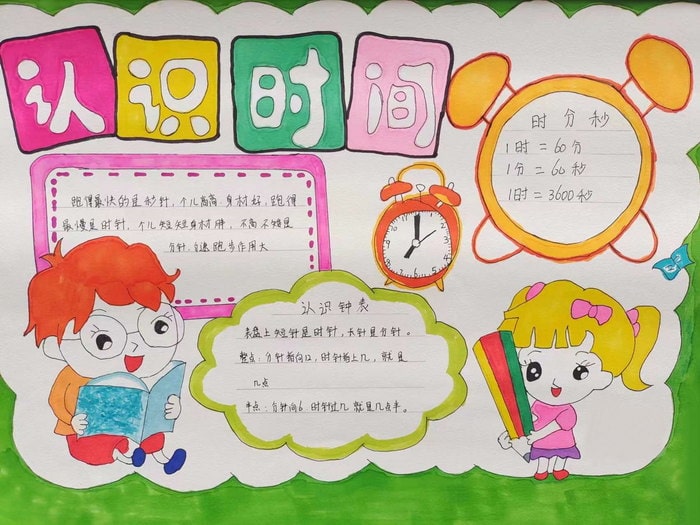 二年级数学认识时间手抄报