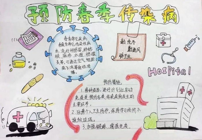 预防春季传染病手抄报图片及内容简单又好看