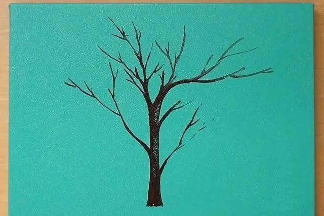 儿童画春天：气泡膜印画大树