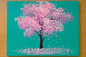 儿童画春天：气泡膜印画大树(步骤图解)