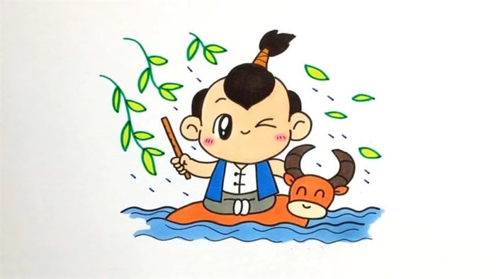 牧童人物简笔画图文教程