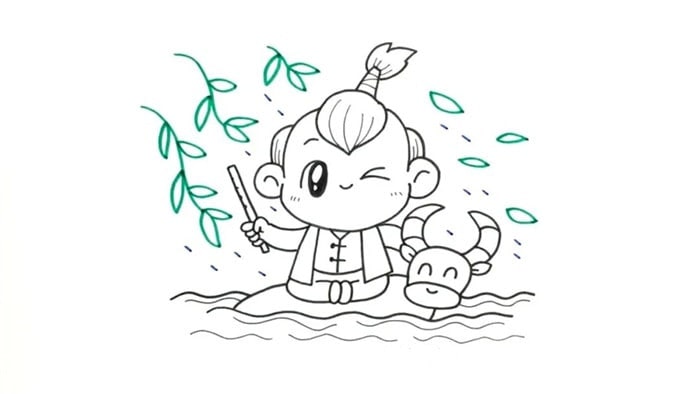 牧童人物简笔画图文教程