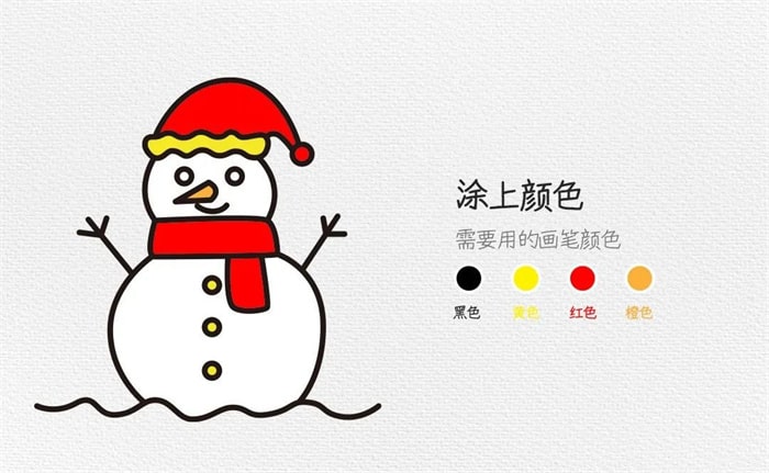 雪人简笔画图片教程简单又好看