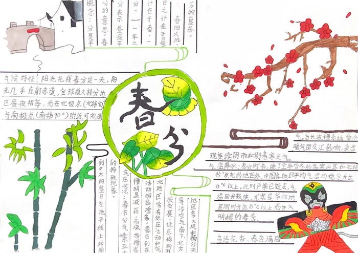 二十四节气春分手抄报图片集内容简单又漂亮