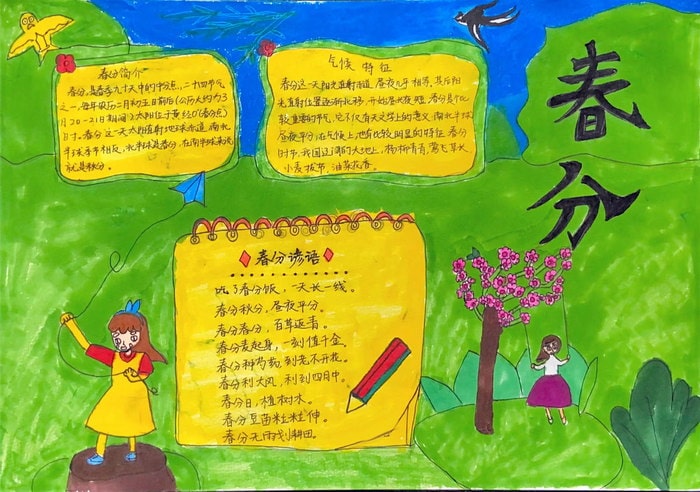 二十四节气春分手抄报图片集内容简单又漂亮