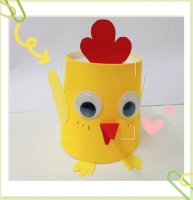 一次性纸杯手工制作小鸡卡门