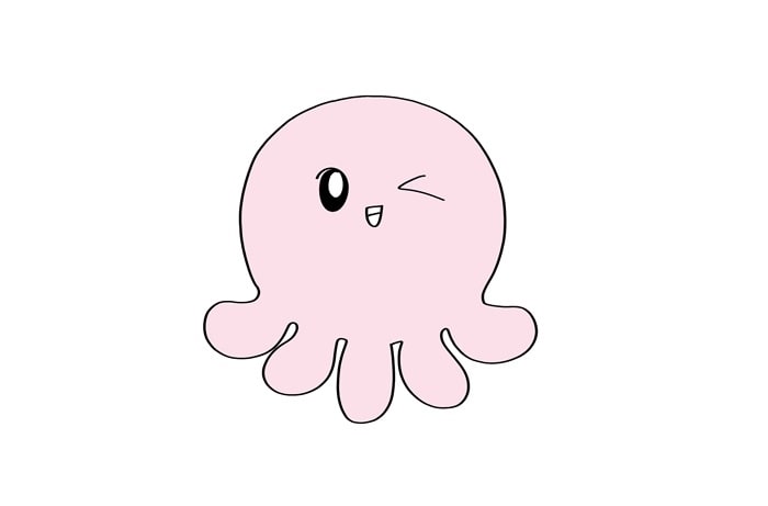 可爱的卡通章鱼简笔画图文教程