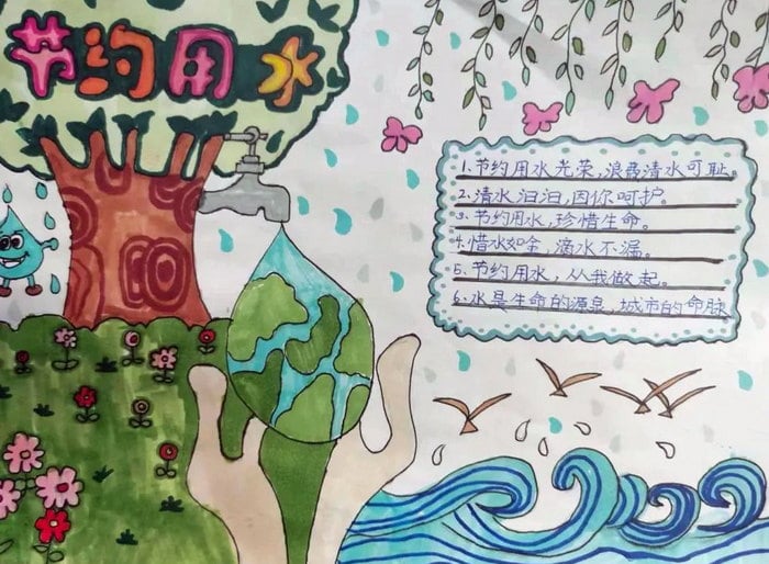 强化依法治水携手共护母亲河手抄报图片