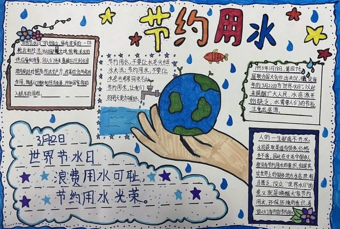 强化依法治水携手共护母亲河手抄报图片