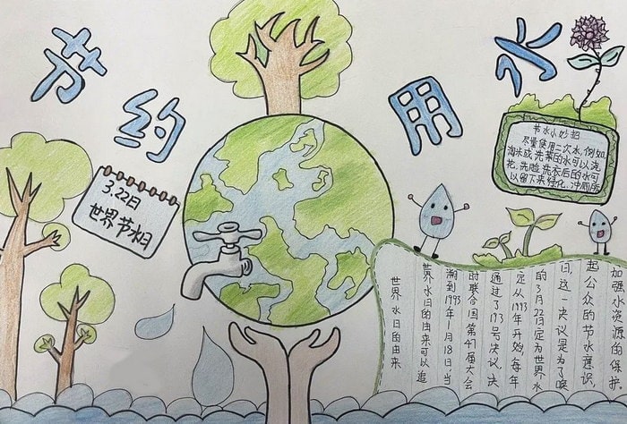 强化依法治水携手共护母亲河手抄报图片