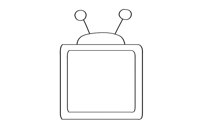 电视简笔画图片教程简单又好看