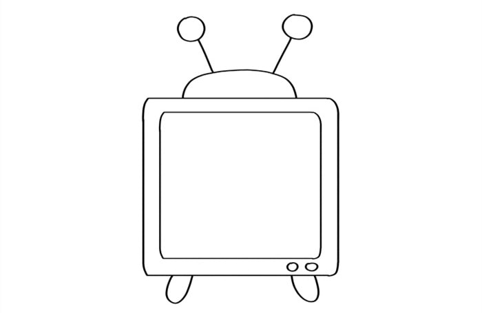 电视简笔画图片教程简单又好看