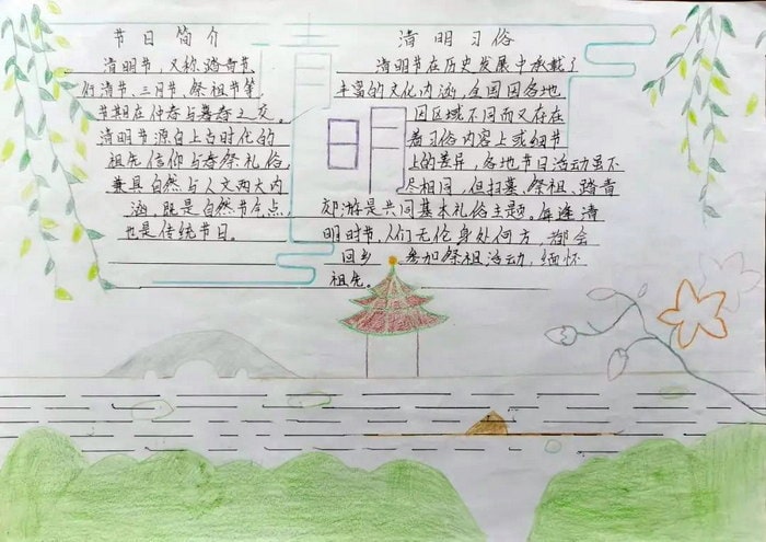 中学生清明节手抄报图片及内容简单又漂亮