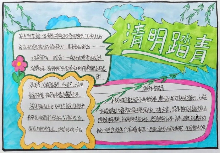 中学生清明节手抄报图片及内容简单又漂亮