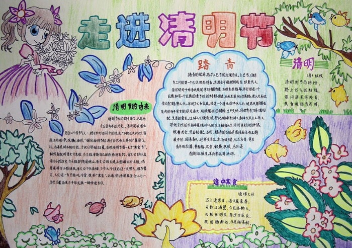 中学生清明节手抄报图片及内容简单又漂亮
