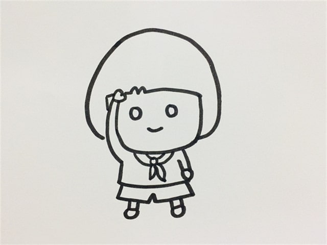 小学生敬礼简笔画怎么画简单