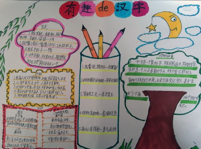 汉字真有趣手抄报图片及内容简单又漂亮