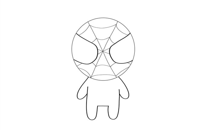 Q版蜘蛛侠简笔画图文教程呆萌可爱