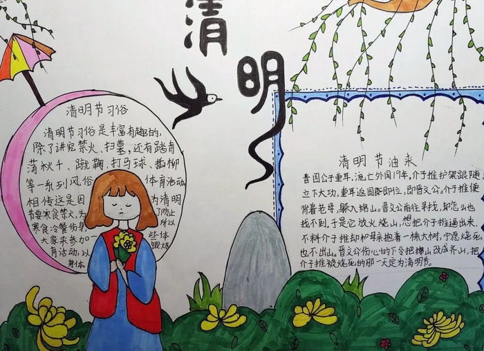 感悟清明缅怀先烈手抄报图片