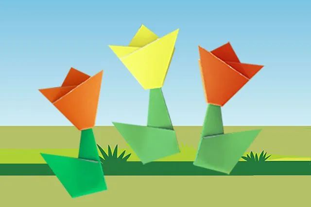 手工制作彩纸贴画美丽的小区