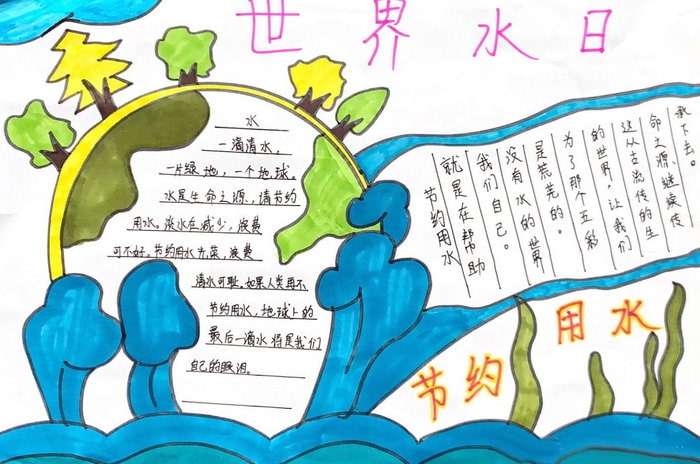 一二三四年级节约用水的手抄报图片及内容