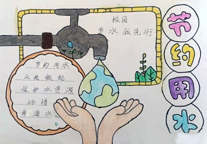 节约用水人人有责手抄报图片