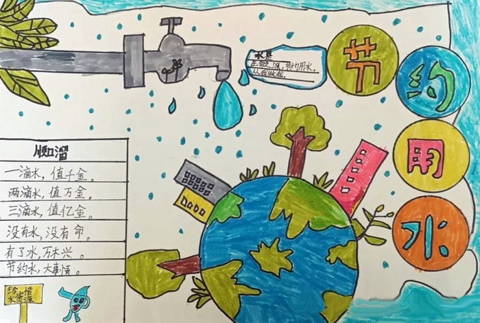 节约用水人人有责手抄报图片