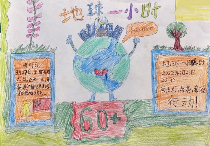 为地球献出一小时手抄报图片简单又漂亮