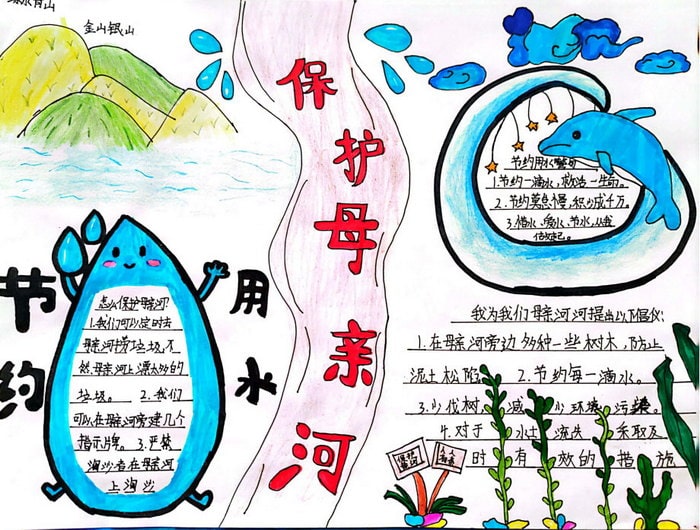 保护水资源爱护母亲河手抄报图片