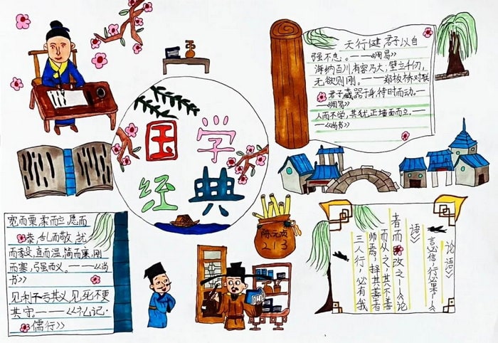 走进国学经典世界读书日手抄报图片